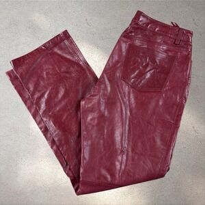 Vintage Gap Genuine Leather Bootcut Pants Brown Size 14 Y2K Fall 2000